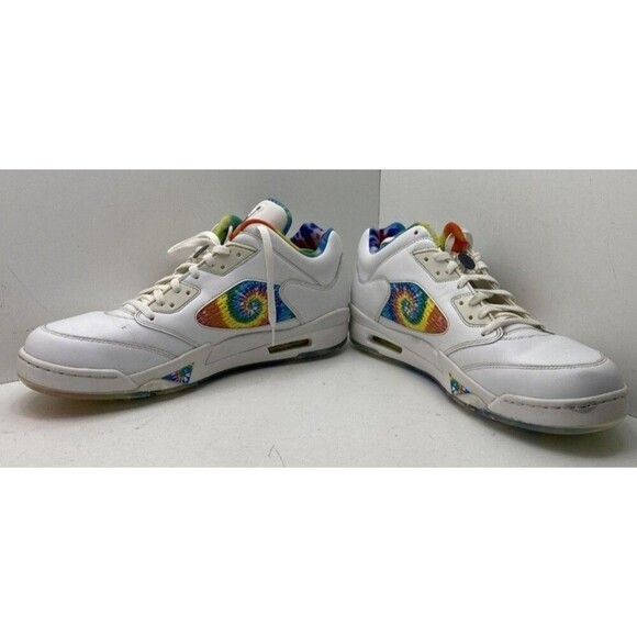 Jordan 5 Retro Low Golf Shoes Mens Size 16 Tie Dye Peace Love Graphic Cleats main image 6